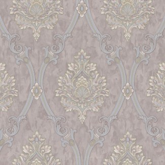 Обои сиреневые Дамаск Euro Decor виниловые Tesoro арт. 9114-12 Обои сиреневые Да