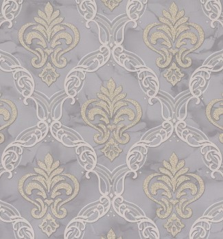 Обои серые Дамаск Euro Decor виниловые Marquise арт. 9097-23 Обои серые Дамаск