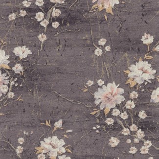Обои черные с цветами Euro Decor виниловые Aurora арт. 9076-22 Виниловые обои с