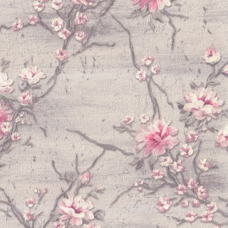 Обои серые с цветами Euro Decor виниловые Aurora арт. 9076-24 Виниловые обои с