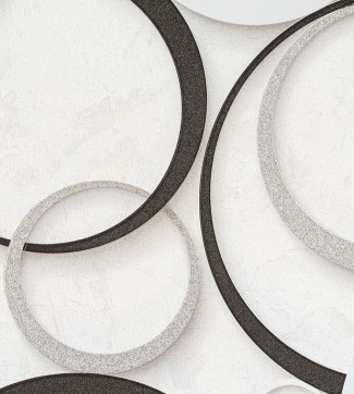 Обои виниловые белые геометрия Артекс Кольца арт. 10514-01 Обои виниловые бе