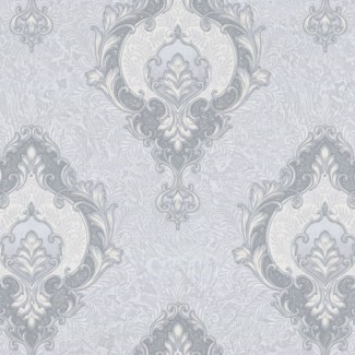 Обои Дамаск на сером фоне Euro Decor виниловые Champagne арт.7151-24 Обои Дамаск на се