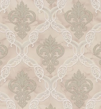 Обои бежевые Дамаск Euro Decor виниловые Marquise арт. 9097-02 Обои бежевые Дама
