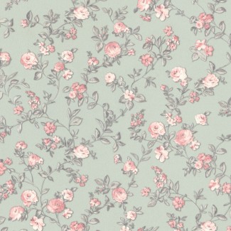 Обои цветы на зелёном фоне Floral арт. 9132-04 Обои цветы на зел