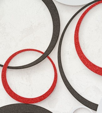 Обои виниловые красные геометрия Артекс Кольца арт. 10514-02 Обои виниловые кр