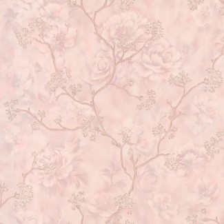 Обои цветы на розовом фоне Euro Decor виниловые Blooming арт. 7142-08 Обои цветы на роз