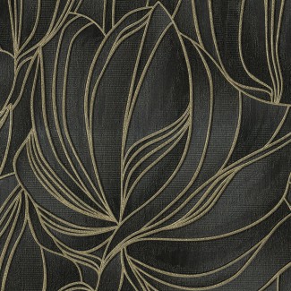 Обои черные силуэт тюльпана Euro Decor винил Tulipe арт. 7119-22 Обои черные силуэ