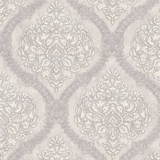 Обои серые с рисунком дамаск Евро Декор винил Gala арт. 7121-11 Обои с узором дам
