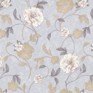 Обои цветы на сером фоне Euro Decor виниловые Corsica арт.9112-11 Обои цветы на сер
