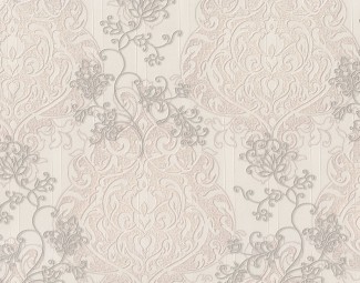 Обои бежевые евро Декор винил горячего тиснения Pompadour арт. 7102-01 Бежевые обои с уз