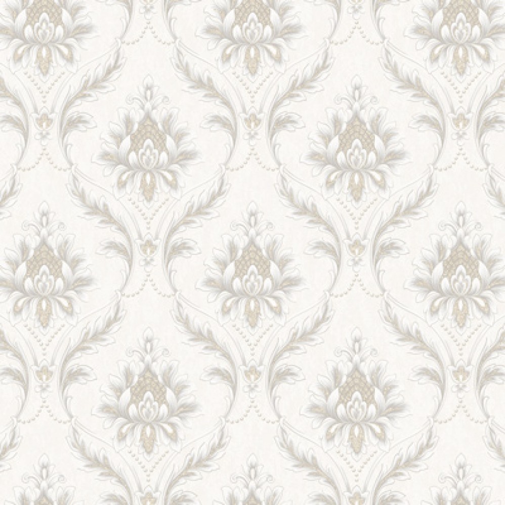 Обои белый дамаск Sicilia виниловые арт. NA8699-21