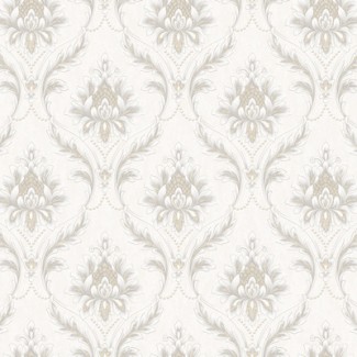 Обои белый дамаск Sicilia виниловые арт. NA8699-21 Обои белый дамаск