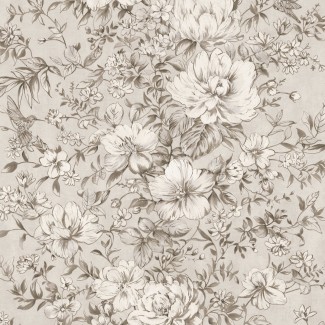 Обои серые с цветами Euro Decor виниловые Garden арт. 9093-11 Обои серые с цвет