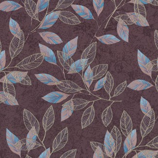 Обои листва на коричневом фоне Euro Decor виниловые Elsa арт.9110-22 Обои листва на ко