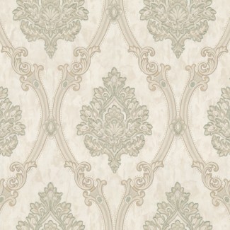 Обои бежевые Дамаск Euro Decor виниловые Tesoro арт. 9114-02 Обои бежевые Дама