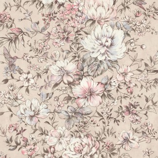 Обои бежевые с цветами Euro Decor виниловые Garden арт. 9093-17 Обои бежевые с цв