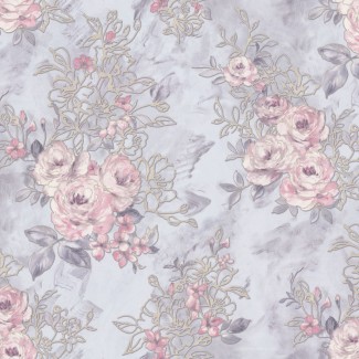 Обои крупные цветы на сером фоне Euro Decor виниловые Camelia арт.7149-11 Обои крупные цвет