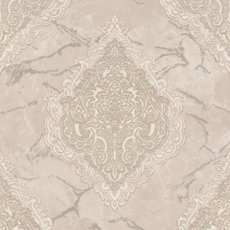 Обои бежевые Дамаск Euro Decor виниловые Sultan арт. 7135-01 Обои бежевые Дама
