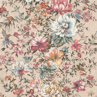 Обои бежевые с цветами Euro Decor виниловые Garden арт. 9093-21 Обои бежевые с цв