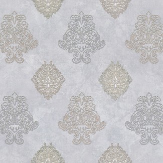 Обои Дамаск серый Euro Decor виниловые Allegra арт.910611 Обои Дамаск серый