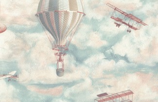 Обои голубые воздушные шары Euro Decor виниловые Balloon арт. 9070-04 Обои голубые вини